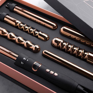 6 in 1 Rose Gold Curling Wand Set